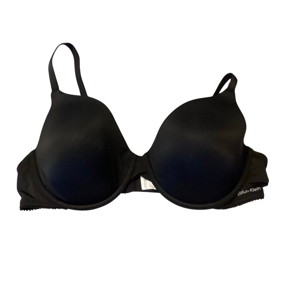 Calvin Klein Black Lightly Lined Underwire T-Shirt Bra Size 38C